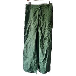 YFB Young Fabulous & Broke Linen Blend Green Wide Leg Pants Size Medium